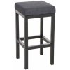 Design-Shop Barová stolička Taylor 85 cm - látka, kovové nohy čierne - Tmavo sivá