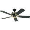 CasaFan Black Magic stropný ventilátor (Ø x v) 132 cm x 335 mm Farba listu: čierna, mosadz (lakovaná) Farba púzdra: čierna; 513297