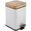 Erga Sido, štvorcový odpadkový kôš 3l na postavenie, biela matná-prírodná hnedá, ERG-YKA-CH.SIDO-WHT