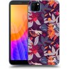 Picasee silikónový čierny obal pre Huawei Y5P - Purple Leaf
