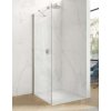 Hüppe Astra - Walk-in/Bočná stena pre krídlové dvere s pevným segmentom 800x2000 mm pre 4-uholník, profil strieborná pololesklá, číre sklo s Anti-Plaque PX0202.069.322