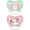 Canpol Babies set anatomických silikón cumlíkov Exotic Animals 2 ks ružová
