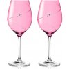 Diamante pohár na červené víno Silhouette City Pink s kryštálmi Swarovski 470 ml 2KS