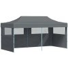 Skladací párty stan s bočnými stenami 3x6 m antracitový