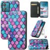 Peňaženkové kožené puzdro CaseNeo na Motorola Edge 40 Neo - Purple Scales