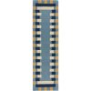 Modrý ručne tkaný vlnený behúň 60x230 cm Kai Wool Border - Flair Rugs