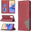 Peňaženkové kožené puzdro RHOMBUS na Xiaomi Redmi Note 10 5G - Červená