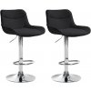Sada 2 barových stoličiek Vonore látka chróm, čierna