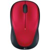 Logitech M235/Cestovní/Optická/1 000 DPI/Bezdrátová USB/Černá-červená 910-002496