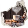 Nálepka 3D diera na stenu Šálka kávy 75x75 cm