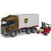 Bruder 3582 Logistická Scania UPS s vysokozdvižným vozíkom