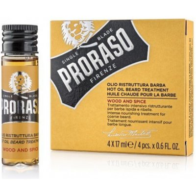 Proraso Wood and Spice Hot Beard Treatment Oil 4x17ml - Olej na bradu