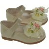Roztomilé béžové dievčenské balerínky s kvietkom 16-20