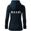 Karate postavy - Mikina dámska trendy zipper s kapucňou - 2XL ( Tmavomodrá (veľmi tmavá - skoro čierna) )