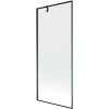 Mexen Next, vaňová zástena 1-krídlová 80 x 150 cm, fixné krídlo, 6 mm číre sklo s čiernym vzorom, čierny profil, 895-080-000-00-70-70