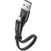 Baseus 0,23m, černý CALMBJ-B01 Nimble Plochý USB/Lightning Cable s držiakom 2A