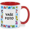 FOTOpošta hrnček s fotkou farebný rámik AUTÍČKA ČERVENÝ 350 ml