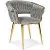 Moderné kreslo LUXURY BALLOON ONE šedé a Zlaté nožičky