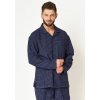 Pánske flanelové pyžamo Key MNS 457 3XL-4XL - Tmavomodrá / 3XL