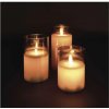 EMOS LED dekorácia - 3x vosková sviečka v skle, 6x AA, teplá biela, časovač