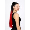 Girlshow Vrkoč, cop na nasadenie 70 cm, kanekalón - ombre čierna - červená