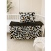 Set do kočíka Leopard / minky hnedá – deka a vankúšik