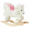 tectake 406118 hojdací koník s plyšom, vysokokvalitný dizajn, od 18 mesiacov - ružová/biela