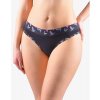 GINA dámské kalhotky bokové - brazilky, šité, s potiskem Disco XVII 16174P - černá fialová 34/36, vel. 34/36, černá fialová