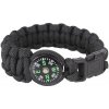 ROTHCO náramok SURVIVAL Paracord s kompasom ČIERNY veľ.9