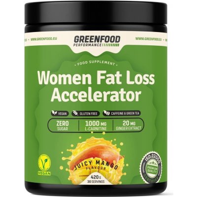 Spaľovač tukov GreenFood Nutrition Performance Women Fat Loss Accelerator Juicy mango 420g (GF6006)