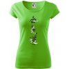Aikidó maskáčový nápis - Dámske tričko Pure - XL ( Apple Green )