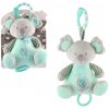 Teddies Medvěd KOALA chrastítko 19 cm natahovací hrací strojek zelená