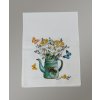 Vyšívaný obrus krhla s margarétkami 40x110 cm TiaHome