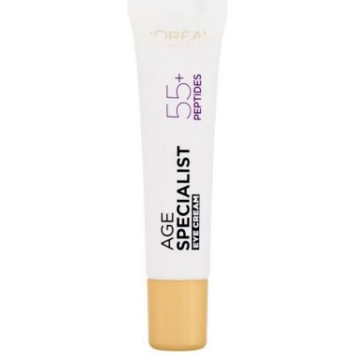 L'Oréal Paris Age Specialist 55+ Peptides & Caffeine Eye Cream spevňujúci a protivráskový očný krém 15 ml pre ženy
