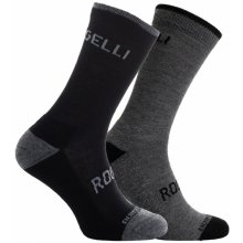 Rogelli Funkčné zimné ponožky MERINO 2 páry čierne a šedé