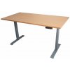 ZLKL Polohovací stôl dvojmotorový 140 x 70 cm sivý / buk P00049-8
