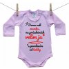 Boodyy Ružové body s dlhým rukávom Doma velí mama, na prázdninách velím ja 74 (6-9 mesiacov)
