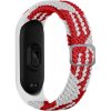 Nastaviteľný pletený remienok pre Xiaomi Mi Band 6 / 5 / 4 / 3, červeno-biely