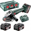 Uhlová brúska Metabo W 18 L 9-125 Quick + 2xAku 5,2Ah + metaBOX 165 L