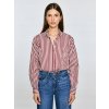 Big Star dámska košeľa Tina s bordovo krémovými pruhmi