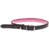 COBBYS PET Obojok z pravej hladkej kože, čierny, podšitý 15mm/55cm
