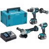 MAKITA DLX3155TJ aku súprava DDF486+DTD153+DGA504, 18V/2*5Ah, Makpac 2 + MAKPAC 4