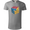 Rubikova kocka kreslená - Tričko z organickej bavlny - 3XL ( Starostrieborná )