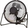 Stolný ventilátor USB, čierny, kovový, s nastaviteľným uhlom sklonu