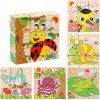 EDUKAČNÉ DREVENÉ KOCKY PUZZLE HMYZ