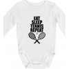 Eat sleep tennis - Body dojčenské s dlhým rukávom - Dlhý r. 3-6 mes ( Biela )