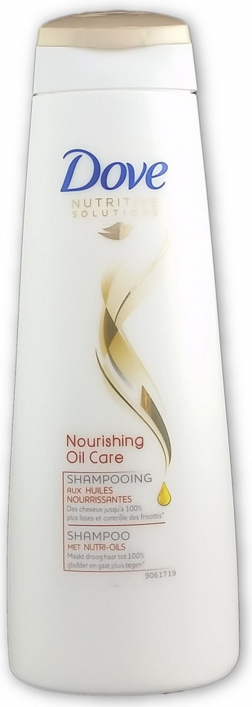 Dove Hair Therapy Nourishing Oil Care šampón na vlasy pre suché poškodené vlasy a tiež na uhladenie kučeravých nepoddajných vlasov 250 ml