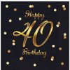 Papierové servítky GoDan čierno-zlaté 40. narodeniny 20 ks