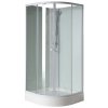 AQUALINE AIGO štvrťkruhový sprchovací box 900x900x2060 mm, biely profil, číre sklo YB93