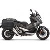 Kompletná sada bočných čiernych hliníkových kufrov SHAD TERRA BLACK 36L/36L, vrátane montážnej sady SHAD HONDA X-ADV 750
